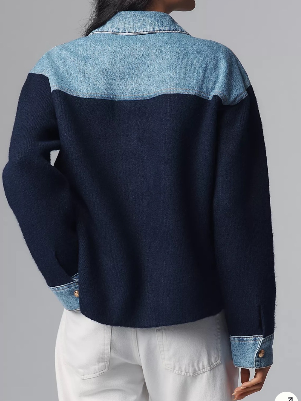 NWT Pilcro Media Sweater Denim Jacket - Picture 3 of 9